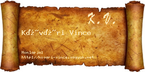 Kővári Vince névjegykártya